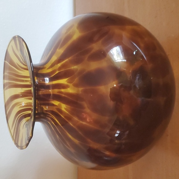 Vintage Maestri Vetrai Brown/Gold Speckled Large Mid-Century Modern Vase - Picture 3 of 8